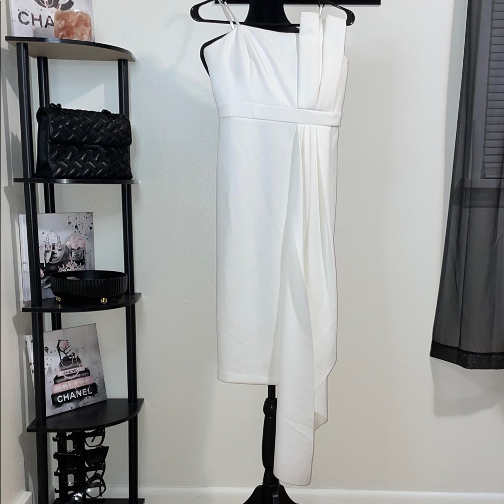 Eliza J One Shoulder White Dress